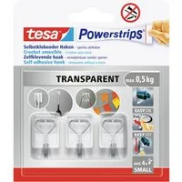 tesa Klebehaken tesa Powerstrips Small Klebehaken 3er Set Weiß, Edelstahl Inhalt: 3 S, (Powerstrips Small)