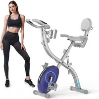MERACH Fitnessbike Neu 4-in-1 Heimtrainer Fahrrad Klappbar, Extra Bequem & Leise, (mit 16 stufiger magnetischer Widerstand, Tabletständer, 1-tlg., Fahrrad Senioren mit LCD Monitor, Pulsmessung, Kompatibel mit Kinomap), Indoor Bike, Fitnessbikes, bis 
