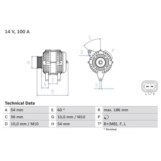 Bosch Lichtmaschine 100A Opel Astra Cascada Insignia Zafira 1,4