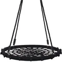 Yorbay Nestschaukel Luftdurchlässige Tellerschaukel mit 300kg Belastung, (100cm/Ø120cm), Outdoor Rundschaukel für Kinder & Erwachsene, Garten, Schwarz