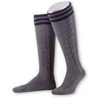 Lusana Trachtensocken Kniestrümpfe Herren - L8995R - mittelgrau, dunkelgrau