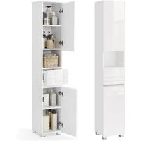 VASAGLE Badkommode Badezimmerschrank Badschrank Badezimmermöbel, verstellbare Ablagen, offenes Fach