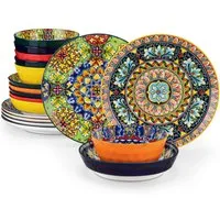 vancasso Geschirr-Set Tafelservice für 4/6 Personen, Porzellan, BOHO-Stil (18-tlg), 6 Personen, Porzellan