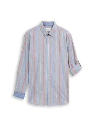 Tom Tailor - Regular Fit Hemd mit Streifen navy irregular stripe - Gr. - XXL