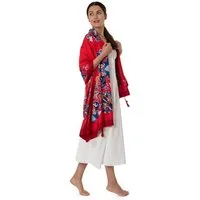 MayTree Modeschal leichter Strandschal Damen Boho 85 x180 pink, Sarong Pareo, (Stück, 1-St)