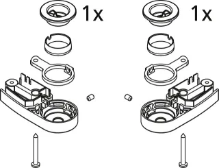 Kermi EBAT024 Set Lager unten, weiss, 2534009 2534009