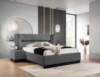 Polsterbett Doppelbett Set.2 HAMILTON 160x200cm Stoff Magic Velvet Grafit
