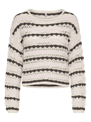 ONLY - ONLGEENA LS O-NECK PATTERN LOOSE CC KNT Birch - Gr. - S