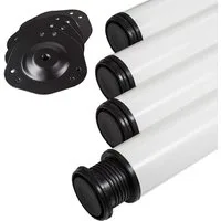 SO-TECH® Tischbein Ø 76 / 80 mm, belastbar bis 75 kg pro Stück, H: 82cm, Stahl, weiß, höhenverstellbar bis 32mm, 4x
