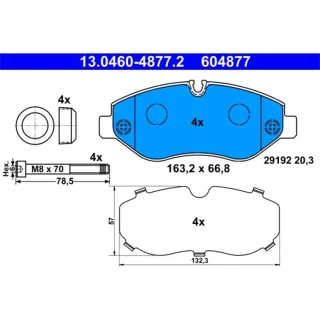 ATE Bremsbel?ge vorne Mercedes Sprinter V-Klasse Viano Vito VW Crafter