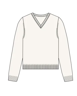 CLARINA - NOS V-Pullover, 1/1 Arm, uni 104 offwhite - Gr. - 40