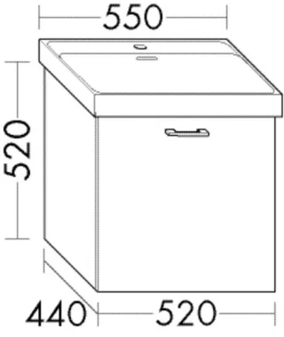 Burgbad WTU.-Schr. Sys30 PG4 Sana 520x520x440 Eiche Weiß, WYUR052F6335 WYUR052F6335