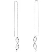 Materia Paar Ohrhänger Damen Silber Spirale / Doppelhelix SO-27, 925 Sterling Silber