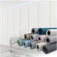 Hexim Isoliertapete, (selbstklebende Isoliertapete 1,82 m² Wandisolierung 280x65cm schalldämmend 4mm dekorativ 2in1 Tapete Dämmung Isoliereffekt (1 Rolle Seidenweiß, weiß Leinenstuktur)
