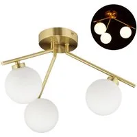 relaxdays Deckenleuchte Deckenlampe mit 3 Kugeln GLOBI