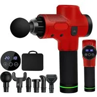 Realb2b Massagepistole Massagepistole 30 Stufen LCD USB C Massagegerät 6 Aufsätze, Massagepistole Set 30 Stufen LCD USB C Massagegerät Aufsätze, Massagepistole 30 Stufen LCD USB C mit 6 Aufsätzen Akku Set, 30 Stufen LCD Display USB C Akku kompakt 6 A