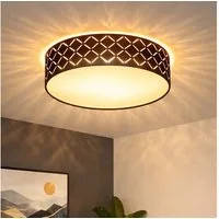 GLOBO LIGHTING LED Deckenleuchte, Leuchtmittel inklusive, Warmweiß, Deckenleuchte Wohnzimmerlampe LED Textil schwarz weiß D 38 cm