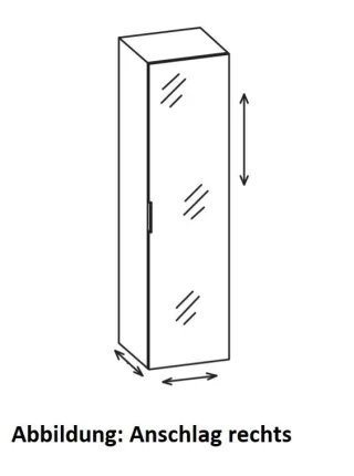 Artiqua 400 Variabler Hochschrank, Weiß Hochglanz Touch, 400-HVT-2-45-L-125 400-HVT-2-45-L-125