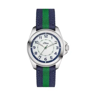 s.Oliver Kinderuhr mit gestreiftem Canvasband SO-3132-LQ