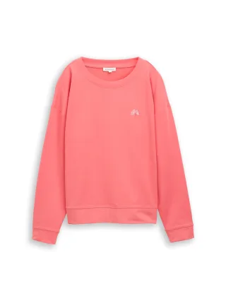 Tom Tailor - Sweatshirt mit Rückenprint soft coral pink - Gr. - M