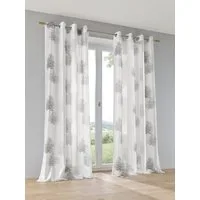 Kutti Vorhang Belinda (1 St), Ösen, halbtransparent, Ausbrenner, Gardine, halbtransparent, Ausbrenner, bedruckt, Viskose-Polyester