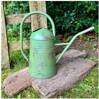 Antikas Gartenpflege-Set Gießkanne aus Blech, Grün, Deko-Kanne, Eisenkanne im Shabby-Chick