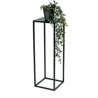 DanDiBo Blumenständer Blumenhocker Metall Schwarz Eckig 70 cm Blumenständer Beistelltisch