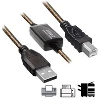 Bolwins C13C USB 2.0 Kabel 10m Druckerkabel Scanner Kabel Repeater Verstärker USB-Kabel, USB-A Stecker, USB-B Stecker (1000 cm), aktiver Verstärker, 480 Mbit/s, Plug & Play, abgeschirmt