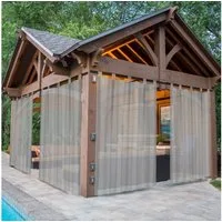 BTTO V&G Outdoorvorhang Wasserdichter Gardinen,Transparenter Balkon Vorhang mit Magic Tape (1 St), Terrassenvorhang