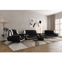 Kaiser Möbel Loungeset Wohnzimmer-Set 3-2-1 modern, Kunstleder Soft, PALERMO, (3-2-1, Wohnzimmer-Set 3-2-1), ergonomisch geformte Rückenlehnen großzügige Sitzflächen