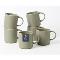 OTTO home Becher Kaffeebecher Ylvii, 6er Set, 6-tlg., Steinzeug, spülmaschinenfest und mikrowellengeeignet, 350 ml