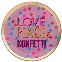 Giftcompany Dekoteller Glasteller Love, Peace & Konfetti (13cm)