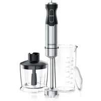 Arendo Stabmixer Edelstahl Pürierstab Set mit Zerkleinerer und Messbecher, Handmixer, 1000 W, 2 Geschwindigkeitsstufen, 4-Klingen, einfache Reinigung, DC Motor