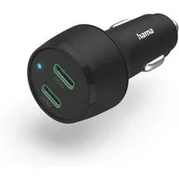 Hama Auto-Schnellladegerät, 2x USB-C, PD, 45 W, Schwarz (00201632) USB-Ladegerät