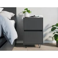 Magnolia Home Nachttisch Nachttisch Yako 40cm 2 SoftClose stehend Grafit Softtouch