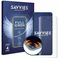 Savvies Displayschutzfolie Fullscreen Schutzfolie für Motorola Edge 60 Fusion, 4 Stück, Displayschutz Folie Fullcover Klar Transparent