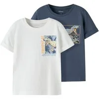 Name It T-Shirt NMMVUX 2P SS TOP (Packung, 2-tlg) Baumwollmischung, normal geschnitten