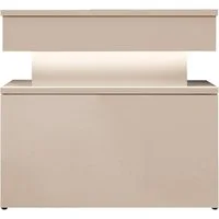MIRJAN24 Nachttisch 1S Glossa Bis (mit Schublade), LED-Beleuchtung, 55x39x51 cm