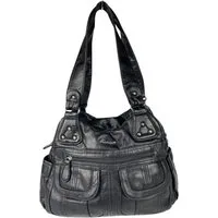 Taschen4life Schultertasche Damen Handtasche, Schultertasche AK22134, 2x Hauptfach, abnehmbarer Trageriemen, Innen- und Außenfächer