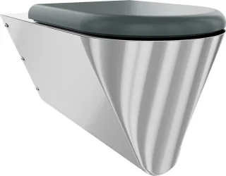 KWC Aquarotter T-WC, CAMPUS, Edelstahl, wandhängend, 360x407x700 mm, Sitz grau, barrierefrei, 360000 3600000653