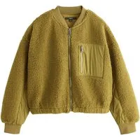 Next Fleecejacke Rocket Bomberjacke mit Tasche, Borg + Webmaterial (1-St)