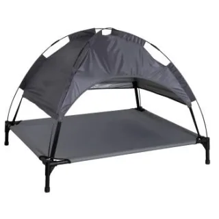 Kerbl Pet Hundeliege Vacation Top mit Sonnendach, Grau, 105x86x75 cm