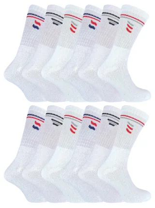 Sock Snob - 12 Paar Herren-Baumwoll-Socken in Weiß & Schwarz - Weiß