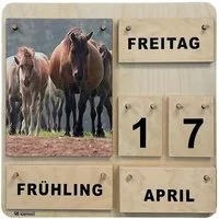 Kollektion Karthaus ewige Kalender Dauerkalender aus Holz, Wand-, Tisch + Lernkalender, Handgefertigt