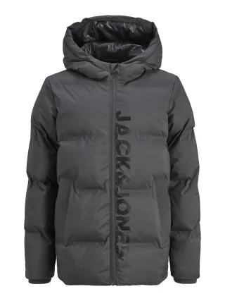 JACK&JONES - JJKAITO PUFFER JACKET LN JNR Asphalt - Gr. - 152