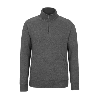 Mountain Warehouse Herren-Pullover „Bamburgh“ mit halbem Reißverschluss (Anthrazit)