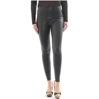 SYS Leggings Leggings Matt-Glanz hoher Bund Hose lang Röre Treggings wie Leder Lack