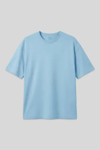 Übergroßes Baumwoll-Crewneck-T-Shirt