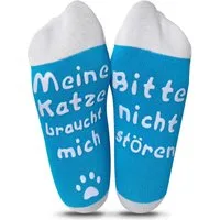 Geschenkehöhle Kuschelsocken Katzen Socken - Bitte nicht stören, Meine Katze braucht mich Weich, waschbar, wunderbar – Lieblingssocken in 34–42