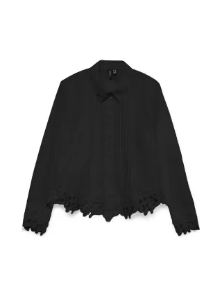 VERO MODA - VMRONI DETAIL LS SHIRT WVN GA Black - Gr. - XS